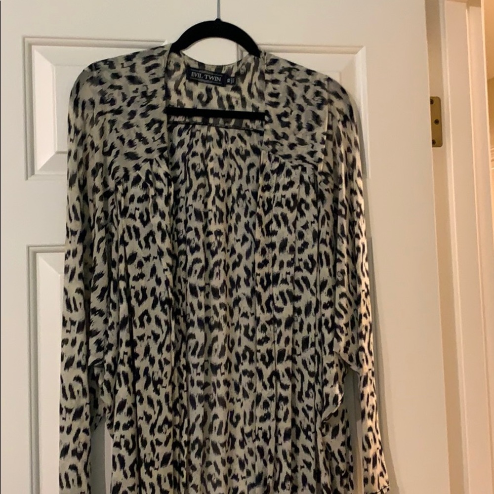 Aritzia, sheer leopard print blouse